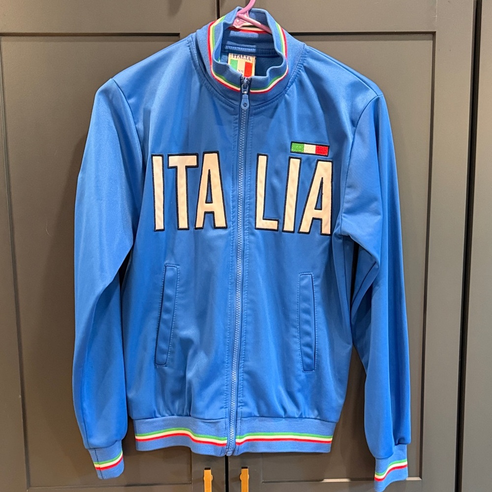 Bright Blue Track Italia Jacket with Italia Lettering